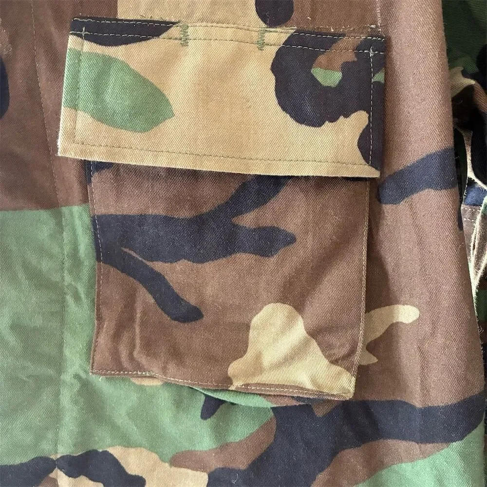 Vintage 90s Men's Camo Military Jacket and Pants Size S Button-Up Short Length